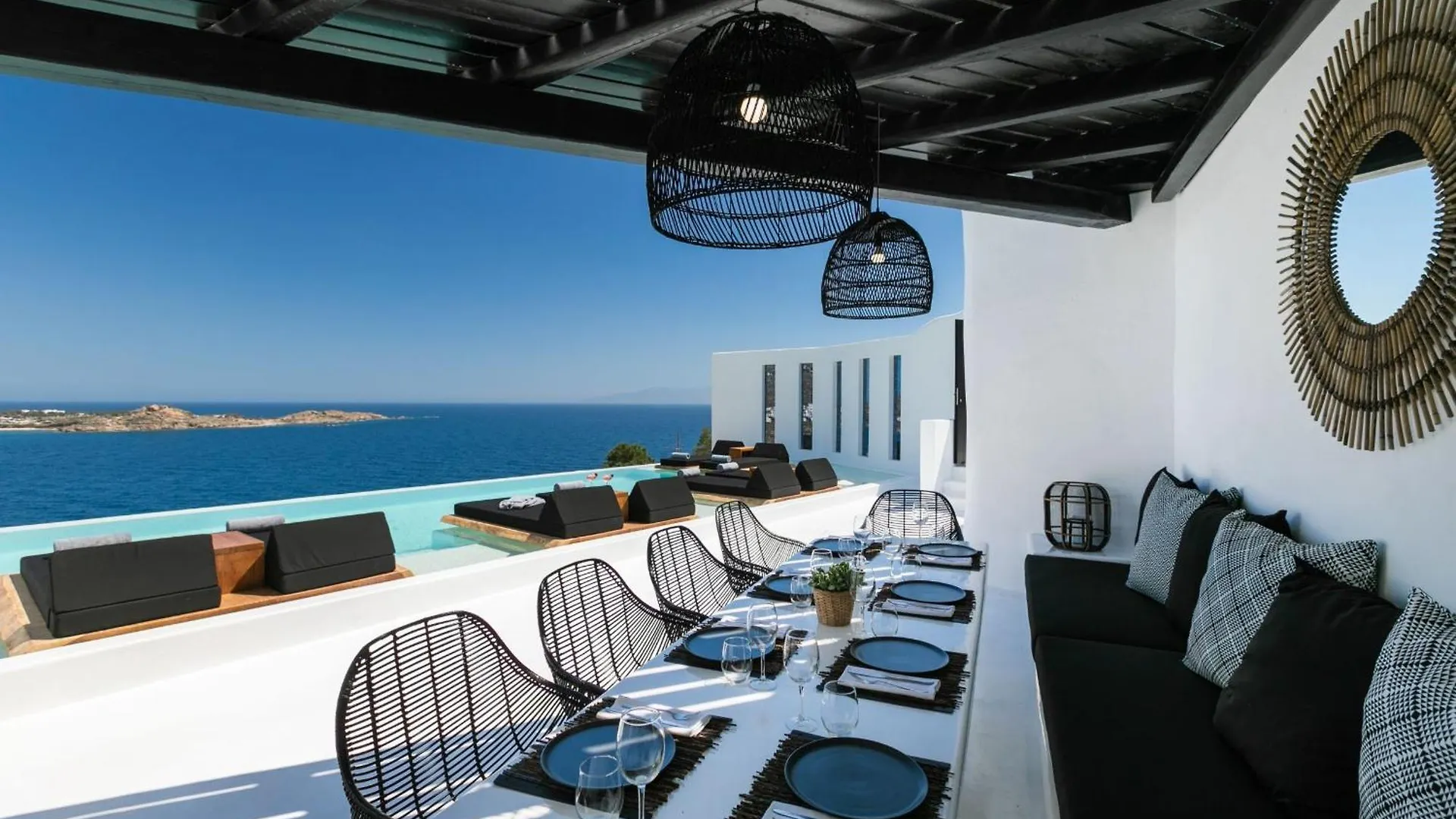 Exquisite Mykonos Villa Villa Hephaestus I 5 Bedroom Infinity Pool Outdoor Jacuzzi Psarou Psarou  0*, Psarou (Mykonos) Řecko